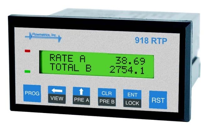 Two Separate Ratemeters, Totalizers with Two Line LCD Display