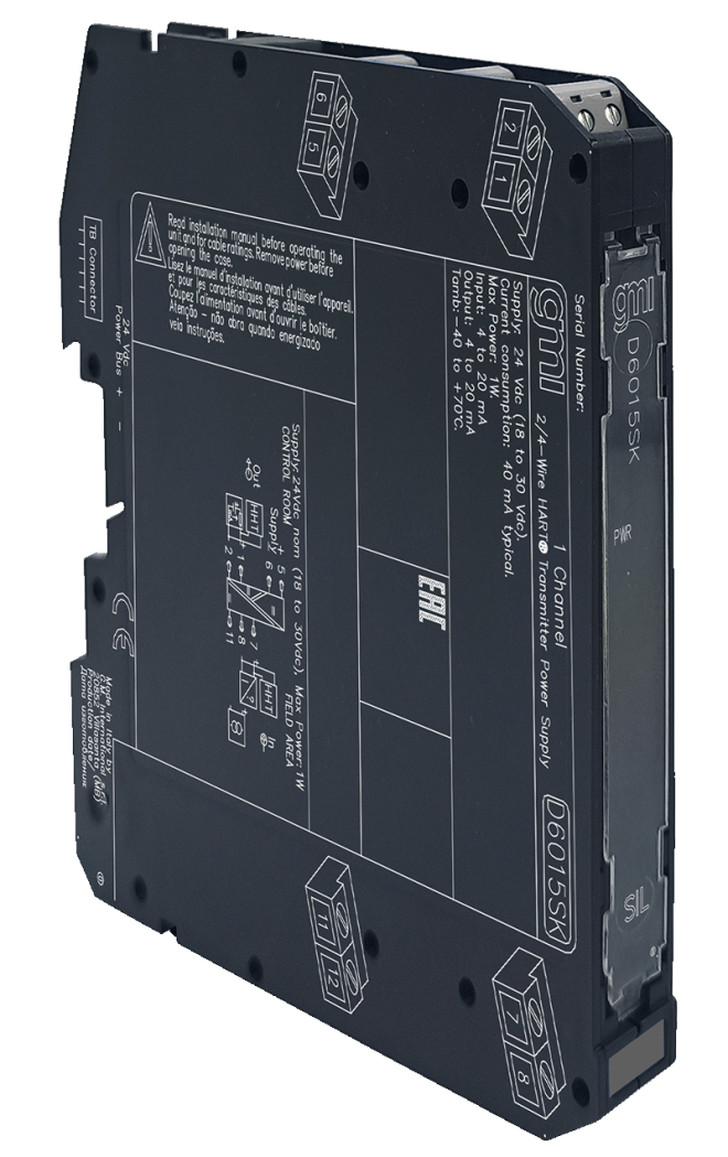 D6015SK – SIL2 2/4-Wire HART® Transmitter Power Supply