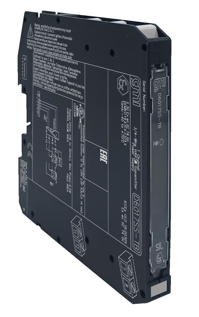 D6017SS-TB – SIL3 3/4-Wire HART® Transmitter Power Supply