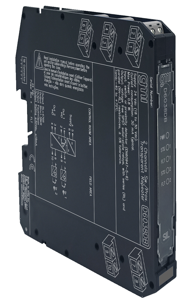 D6038DB – SIL3 Line-Fault Transp. Switch/Prox. Repeater