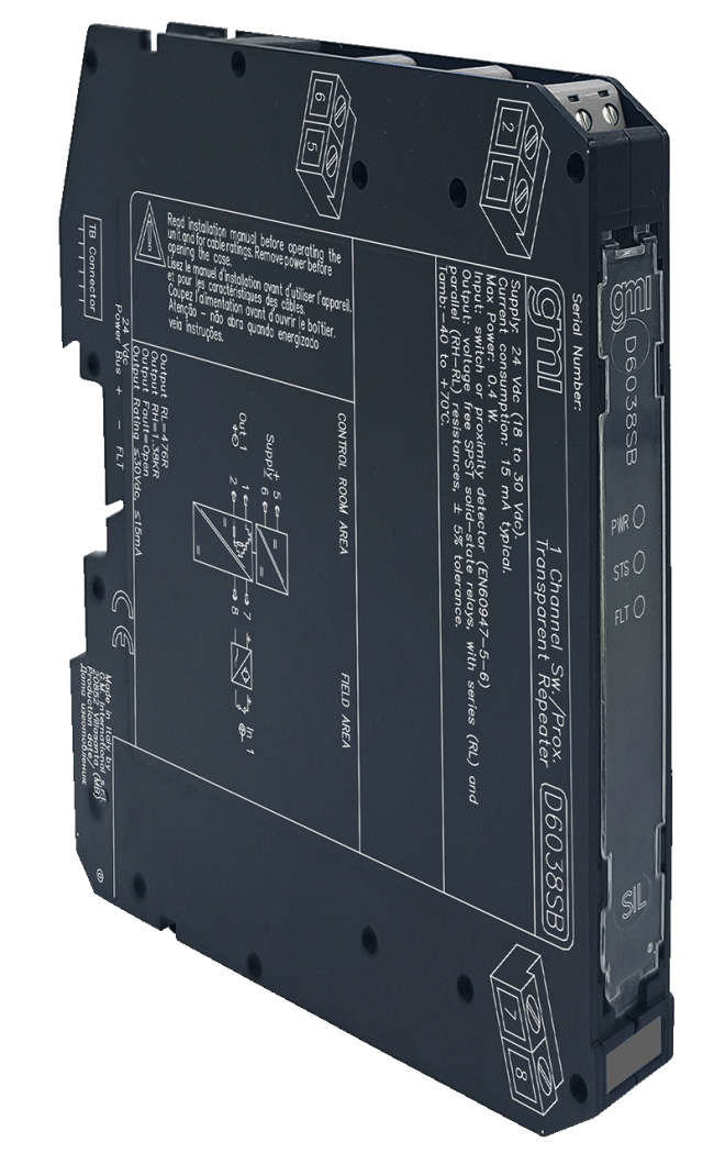 D6038SB – SIL3 Line-Fault Transp. Switch/Prox. Repeater