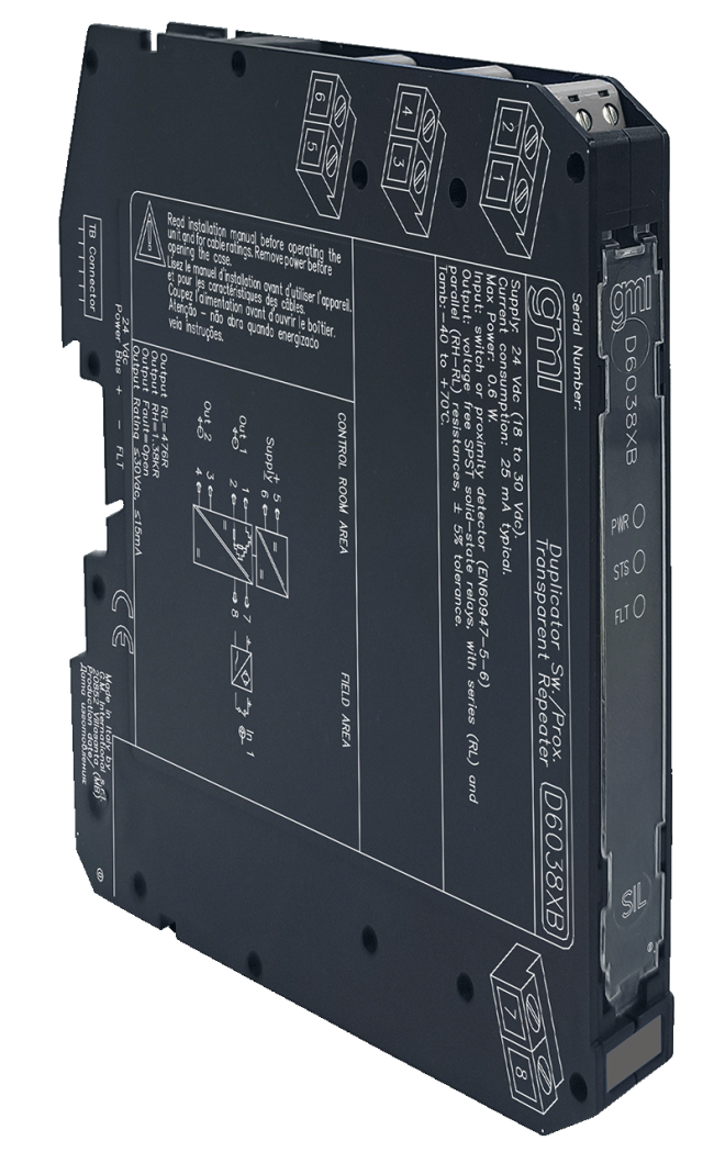 D6038XB – SIL3 Line-Fault Transp. Switch/Prox. Repeater