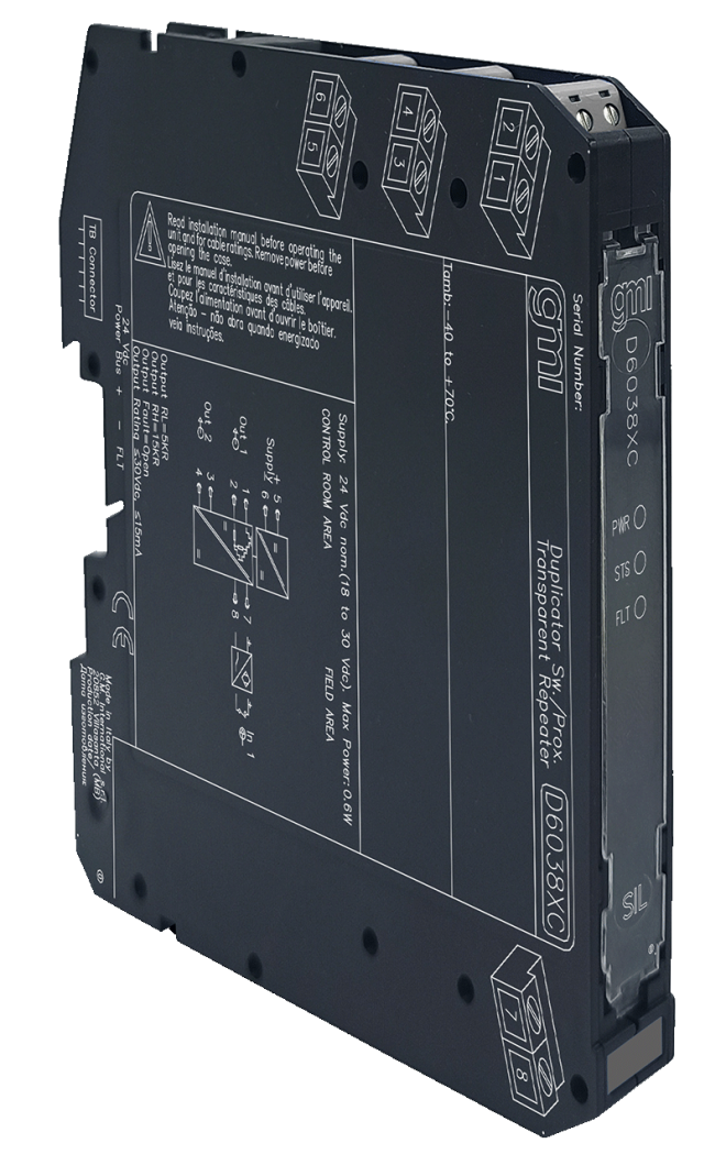 D6038XC – SIL3 Line-Fault Transp. Switch/Prox. Repeater
